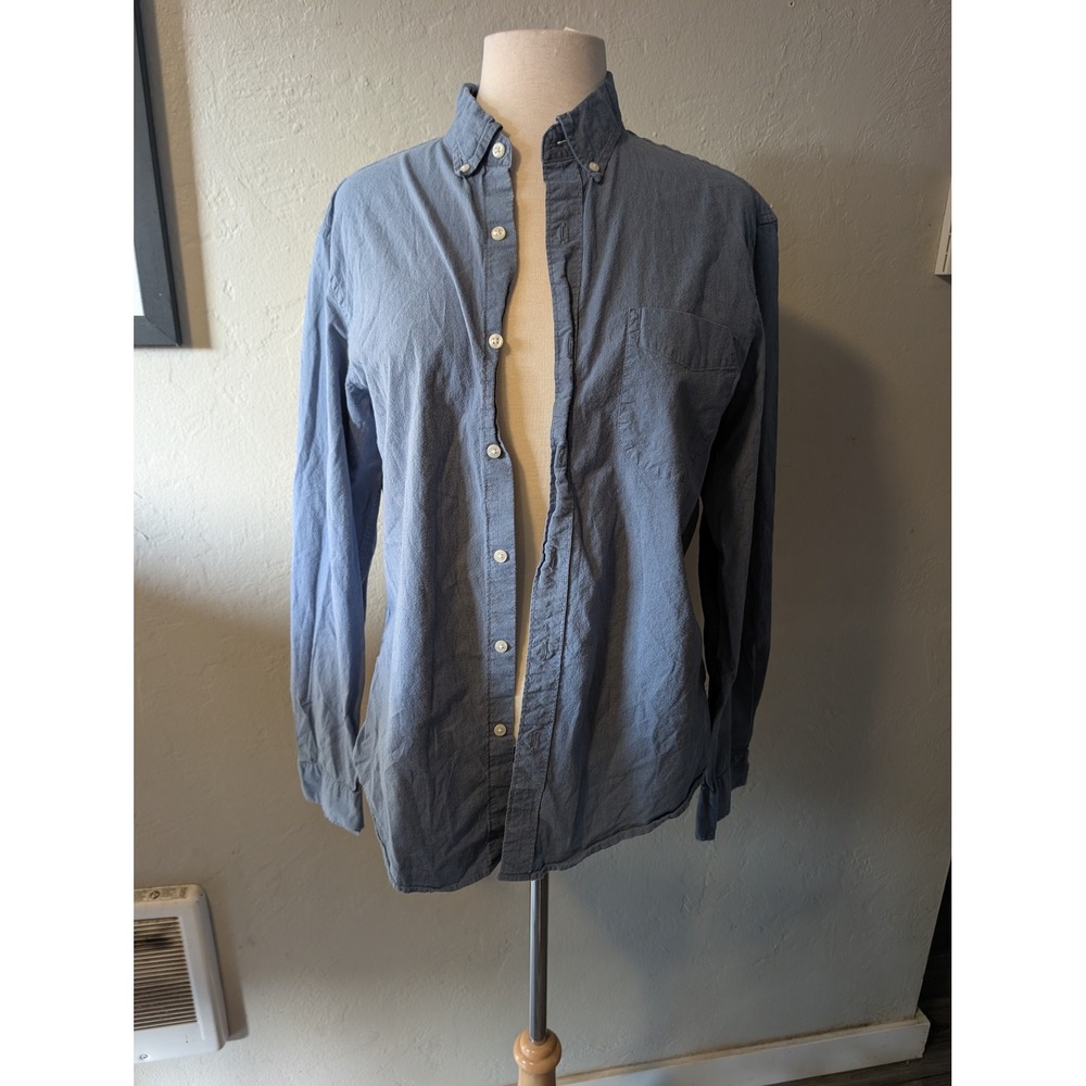 J.Crew Secret Wash mens cotton poplin shirt slim fit sz L